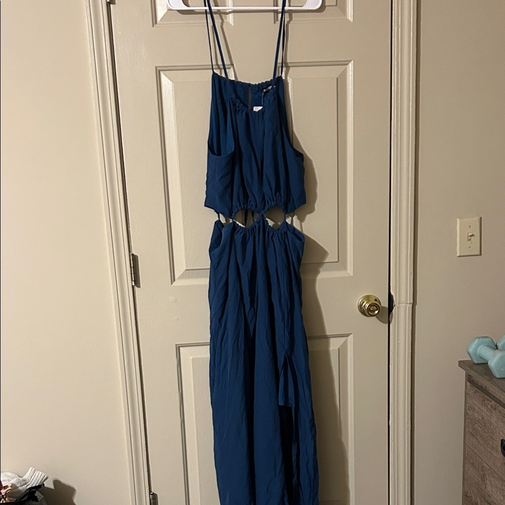 Blue Sleeveless Maxi Dress